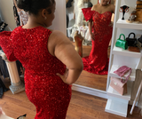 Crimson Crystal Gown