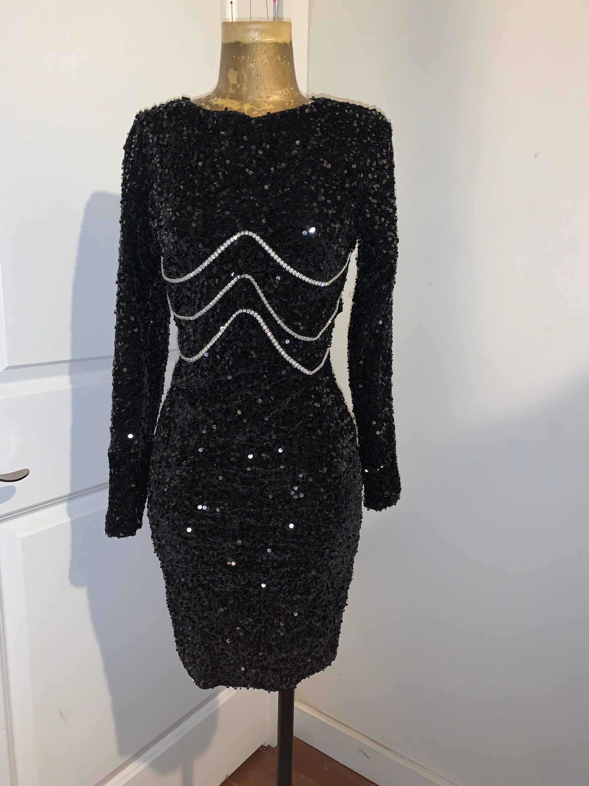 Diamond Spine Dress Small / Black