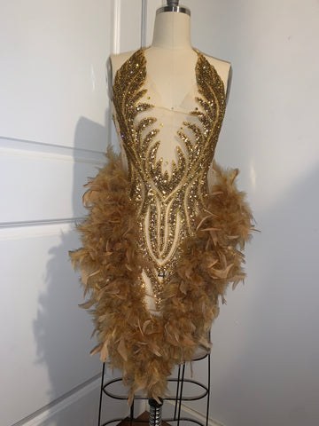 Glitter Goddess feather dress MONICA MONIQUE Fashion House Glitter Goddess feather dress MONICA MONIQUE Fashion House